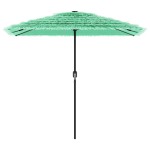 vidaXL Umbrelă soare de grădină cu stâlp din oțel verde 248x248x248 cm