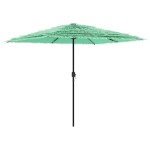vidaXL Umbrelă soare de grădină cu stâlp din oțel verde 248x248x248 cm