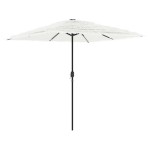 vidaXL Umbrelă soare de grădină stâlp din oțel, alb 248x248x248cm vidaXL Umbrelă soare de grădină stâlp din oțel, alb 248x248x248cm