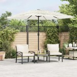 vidaXL Umbrelă soare de grădină stâlp din oțel, alb 248x248x248cm vidaXL Umbrelă soare de grădină stâlp din oțel, alb 248x248x248cm