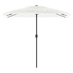 vidaXL Umbrelă soare de grădină stâlp din oțel, alb 248x248x248cm vidaXL Umbrelă soare de grădină stâlp din oțel, alb 248x248x248cm