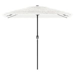 vidaXL Umbrelă soare de grădină stâlp din oțel, alb 248x248x248cm vidaXL Umbrelă soare de grădină stâlp din oțel, alb 248x248x248cm
