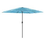 vidaXL Umbrelă soare de grădină stâlp din oțel, albastru 300x200x250cm vidaXL Umbrelă soare de grădină stâlp din oțel, albastru 300x200x250cm