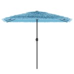 vidaXL Umbrelă soare de grădină stâlp din oțel, albastru 300x200x250cm vidaXL Umbrelă soare de grădină stâlp din oțel, albastru 300x200x250cm
