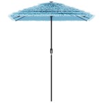 vidaXL Umbrelă soare de grădină stâlp din oțel, albastru 300x200x250cm vidaXL Umbrelă soare de grădină stâlp din oțel, albastru 300x200x250cm