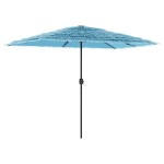 vidaXL Umbrelă soare de grădină stâlp din oțel, albastru 300x200x250cm vidaXL Umbrelă soare de grădină stâlp din oțel, albastru 300x200x250cm