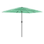 vidaXL Umbrelă soare de grădină cu stâlp din oțel verde 300x200x250 cm