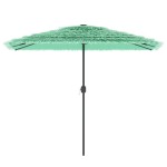 vidaXL Umbrelă soare de grădină cu stâlp din oțel verde 300x200x250 cm