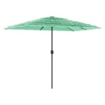 vidaXL Umbrelă soare de grădină cu stâlp din oțel verde 300x200x250 cm