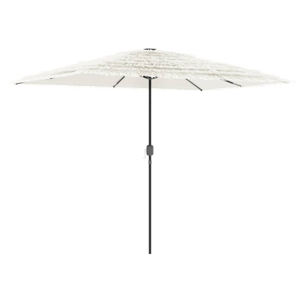vidaXL Umbrelă soare de grădină cu stâlp din oțel, alb 300x200x250 cm