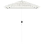 vidaXL Umbrelă soare de grădină cu stâlp din oțel, alb 300x200x250 cm