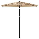 vidaXL Umbrelă soare de grădină cu stâlp din oțel, maro 223x223x213 cm