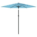 vidaXL Umbrelă soare de grădină stâlp din oțel, albastru 223x223x213cm vidaXL Umbrelă soare de grădină stâlp din oțel, albastru 223x223x213cm