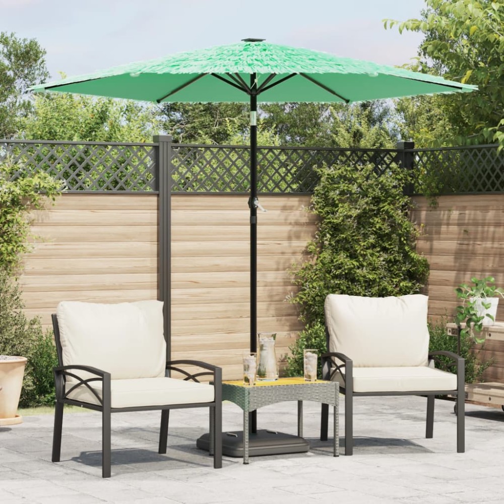 vidaXL Umbrelă soare de grădină stâlp din lemn verde 223x223x213 cm