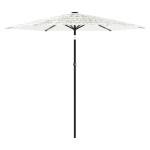 vidaXL Umbrelă soare de grădină stâlp din oțel, alb 223x223x213cm vidaXL Umbrelă soare de grădină stâlp din oțel, alb 223x223x213cm