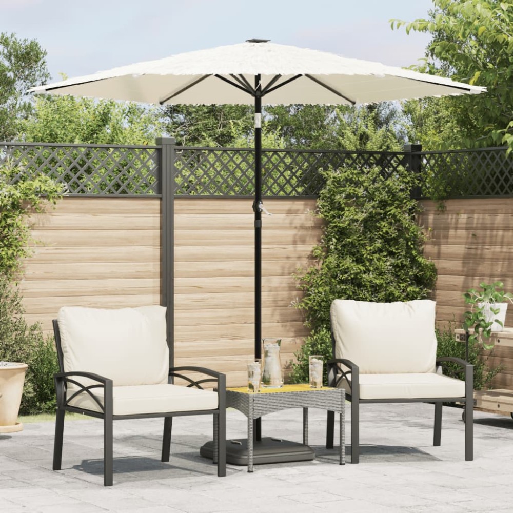 vidaXL Umbrelă soare de grădină stâlp din oțel, alb 223x223x213cm