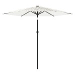 vidaXL Umbrelă soare de grădină stâlp din oțel, alb 223x223x213cm vidaXL Umbrelă soare de grădină stâlp din oțel, alb 223x223x213cm