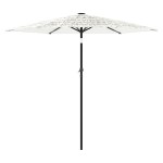 vidaXL Umbrelă soare de grădină stâlp din oțel, alb 223x223x213cm vidaXL Umbrelă soare de grădină stâlp din oțel, alb 223x223x213cm