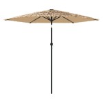 vidaXL Umbrelă soare de grădină cu stâlp din oțel, maro 268x268x226 cm vidaXL Umbrelă soare de grădină cu stâlp din oțel, maro 268x268x226 cm