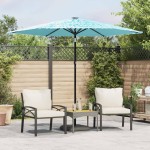 vidaXL Umbrelă soare de grădină stâlp din oțel, albastru 268x268x226cm vidaXL Umbrelă soare de grădină stâlp din oțel, albastru 268x268x226cm