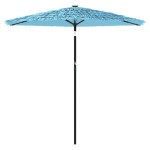 vidaXL Umbrelă soare de grădină stâlp din oțel, albastru 268x268x226cm vidaXL Umbrelă soare de grădină stâlp din oțel, albastru 268x268x226cm