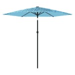 vidaXL Umbrelă soare de grădină stâlp din oțel, albastru 268x268x226cm vidaXL Umbrelă soare de grădină stâlp din oțel, albastru 268x268x226cm