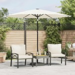 vidaXL Umbrelă soare de grădină stâlp din oțel, alb 268x268x226cm vidaXL Umbrelă soare de grădină stâlp din oțel, alb 268x268x226cm