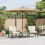 vidaXL Umbrelă soare de grădină cu stâlp din oțel, maro 288x288x225 cm vidaXL Umbrelă soare de grădină cu stâlp din oțel, maro 288x288x225 cm