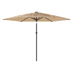 vidaXL Umbrelă soare de grădină cu stâlp din oțel, maro 288x288x225 cm vidaXL Umbrelă soare de grădină cu stâlp din oțel, maro 288x288x225 cm