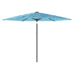 vidaXL Umbrelă soare de grădină stâlp din oțel, albastru 288x288x225cm vidaXL Umbrelă soare de grădină stâlp din oțel, albastru 288x288x225cm