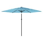 vidaXL Umbrelă soare de grădină stâlp din oțel, albastru 288x288x225cm vidaXL Umbrelă soare de grădină stâlp din oțel, albastru 288x288x225cm