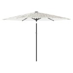 vidaXL Umbrelă soare de grădină stâlp din oțel, alb 288x288x225cm vidaXL Umbrelă soare de grădină stâlp din oțel, alb 288x288x225cm