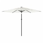 vidaXL Umbrelă soare de grădină stâlp din oțel, alb 288x288x225cm vidaXL Umbrelă soare de grădină stâlp din oțel, alb 288x288x225cm