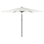 vidaXL Umbrelă soare de grădină stâlp din oțel, alb 288x288x225cm vidaXL Umbrelă soare de grădină stâlp din oțel, alb 288x288x225cm