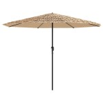 vidaXL Umbrelă soare de grădină cu stâlp din oțel, maro 324x324x247 cm vidaXL Umbrelă soare de grădină cu stâlp din oțel, maro 324x324x247 cm