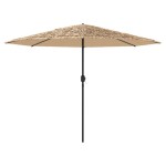vidaXL Umbrelă soare de grădină cu stâlp din oțel, maro 324x324x247 cm vidaXL Umbrelă soare de grădină cu stâlp din oțel, maro 324x324x247 cm