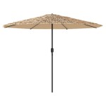 vidaXL Umbrelă soare de grădină cu stâlp din oțel, maro 324x324x247 cm vidaXL Umbrelă soare de grădină cu stâlp din oțel, maro 324x324x247 cm