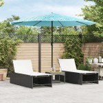 vidaXL Umbrelă soare de grădină stâlp din oțel, albastru 324x324x247cm vidaXL Umbrelă soare de grădină stâlp din oțel, albastru 324x324x247cm