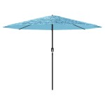 vidaXL Umbrelă soare de grădină stâlp din oțel, albastru 324x324x247cm vidaXL Umbrelă soare de grădină stâlp din oțel, albastru 324x324x247cm