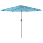 vidaXL Umbrelă soare de grădină stâlp din oțel, albastru 324x324x247cm vidaXL Umbrelă soare de grădină stâlp din oțel, albastru 324x324x247cm