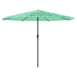 vidaXL Umbrelă soare de grădină cu stâlp din oțel verde 324x324x247 cm