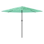 vidaXL Umbrelă soare de grădină cu stâlp din oțel verde 324x324x247 cm