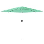 vidaXL Umbrelă soare de grădină cu stâlp din oțel verde 324x324x247 cm