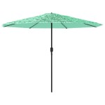 vidaXL Umbrelă soare de grădină cu stâlp din oțel verde 324x324x247 cm