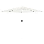 vidaXL Umbrelă soare de grădină stâlp din oțel, alb 324x324x247 cm vidaXL Umbrelă soare de grădină stâlp din oțel, alb 324x324x247 cm
