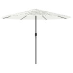 vidaXL Umbrelă soare de grădină stâlp din oțel, alb 324x324x247 cm vidaXL Umbrelă soare de grădină stâlp din oțel, alb 324x324x247 cm