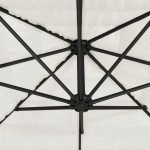 vidaXL Umbrelă soare de grădină stâlp din oțel, alb 324x324x247 cm vidaXL Umbrelă soare de grădină stâlp din oțel, alb 324x324x247 cm
