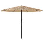 vidaXL Umbrelă soare de grădină cu stâlp din oțel, maro 388x388x248 cm vidaXL Umbrelă soare de grădină cu stâlp din oțel, maro 388x388x248 cm