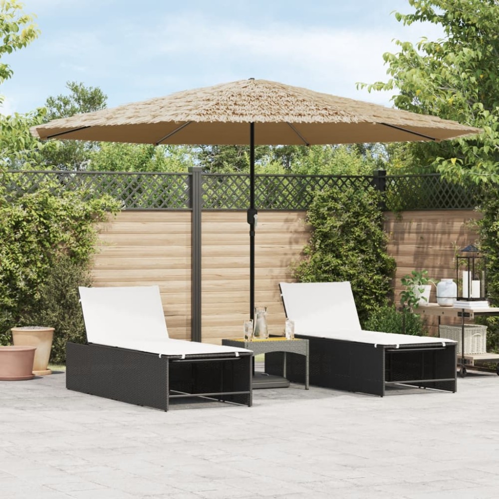 vidaXL Umbrelă soare de grădină cu stâlp din oțel, maro 388x388x248 cm