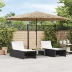 vidaXL Umbrelă soare de grădină cu stâlp din oțel, maro 388x388x248 cm vidaXL Umbrelă soare de grădină cu stâlp din oțel, maro 388x388x248 cm